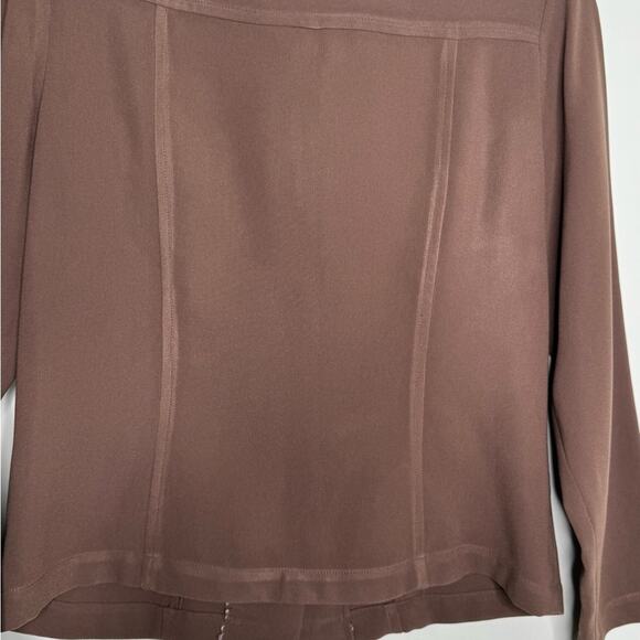 SAGA BROWN BUTTON DOWN WOMEN TOP WITH POCKETS SIZE SMALL - Picture 7 of 8